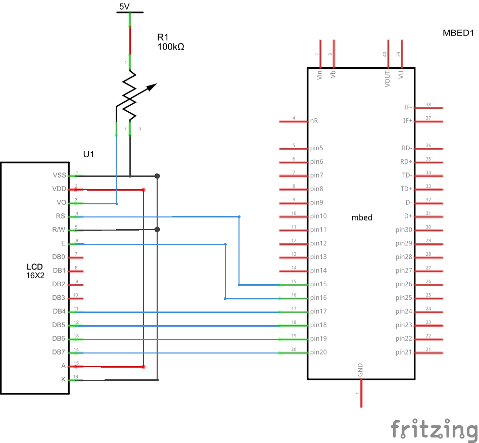 mbed and lcd schematic