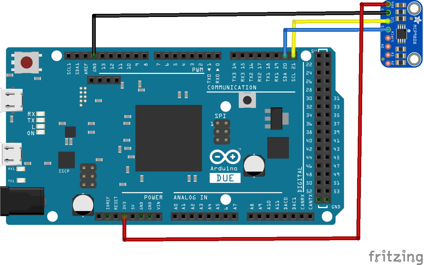 arduino due and mcp9808