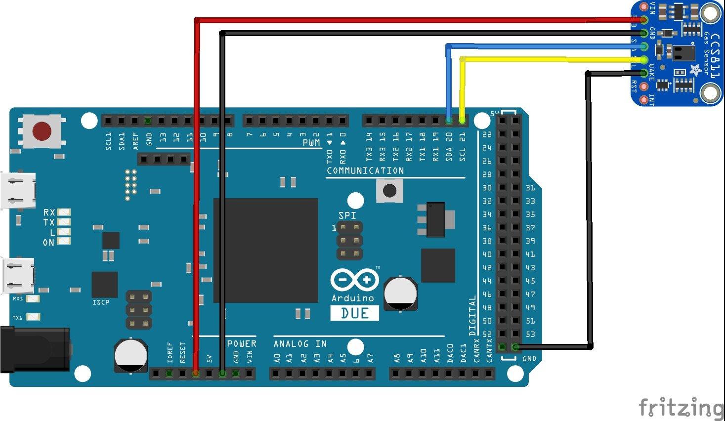 arduino due and CCS811 layout