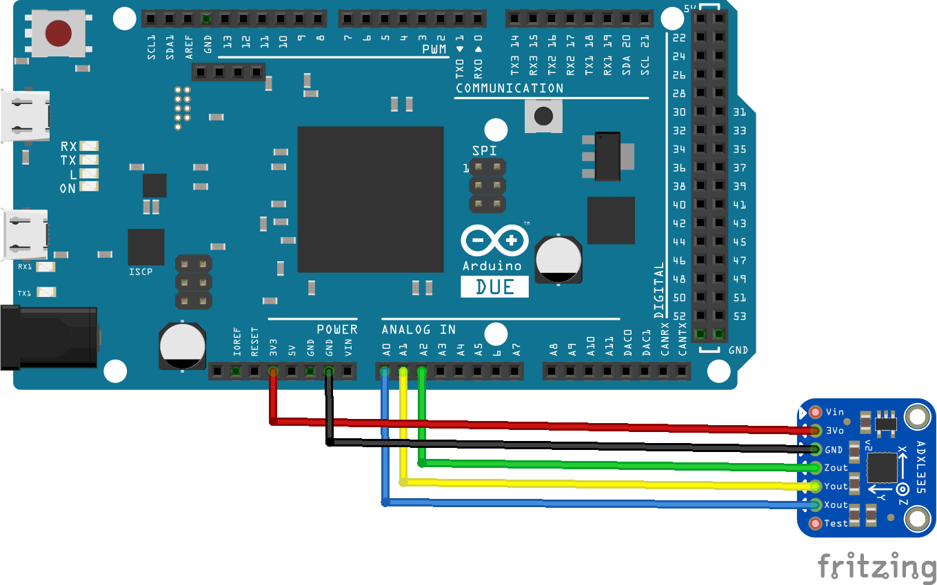 arduino due and adxl335